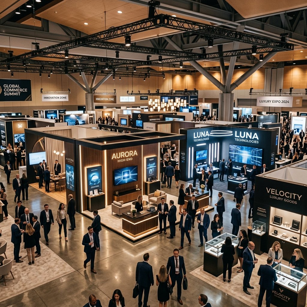 Premium luxury exhibition hall and trade booths